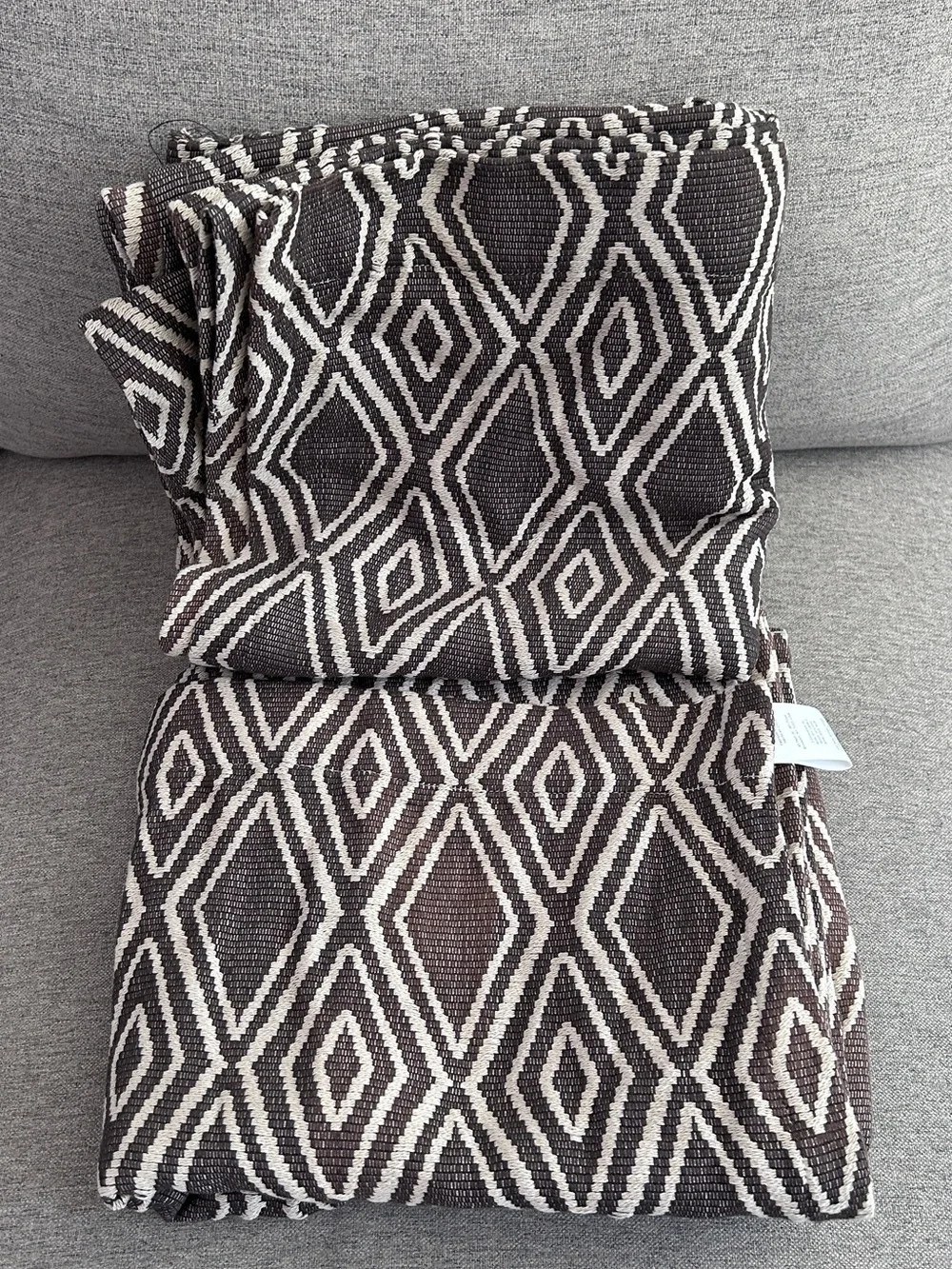 West Elm 2 Panel Geometric Diamond Pattern Accent Curtains